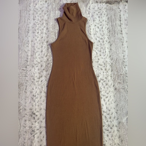 Zara Beige Turtle Neck Dress - Picture 2 of 4